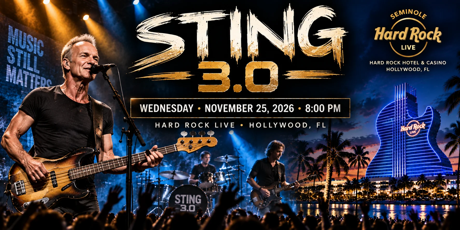 Sting Miami 2026: STING 3.0 Tour at Hard Rock Live Hollywood