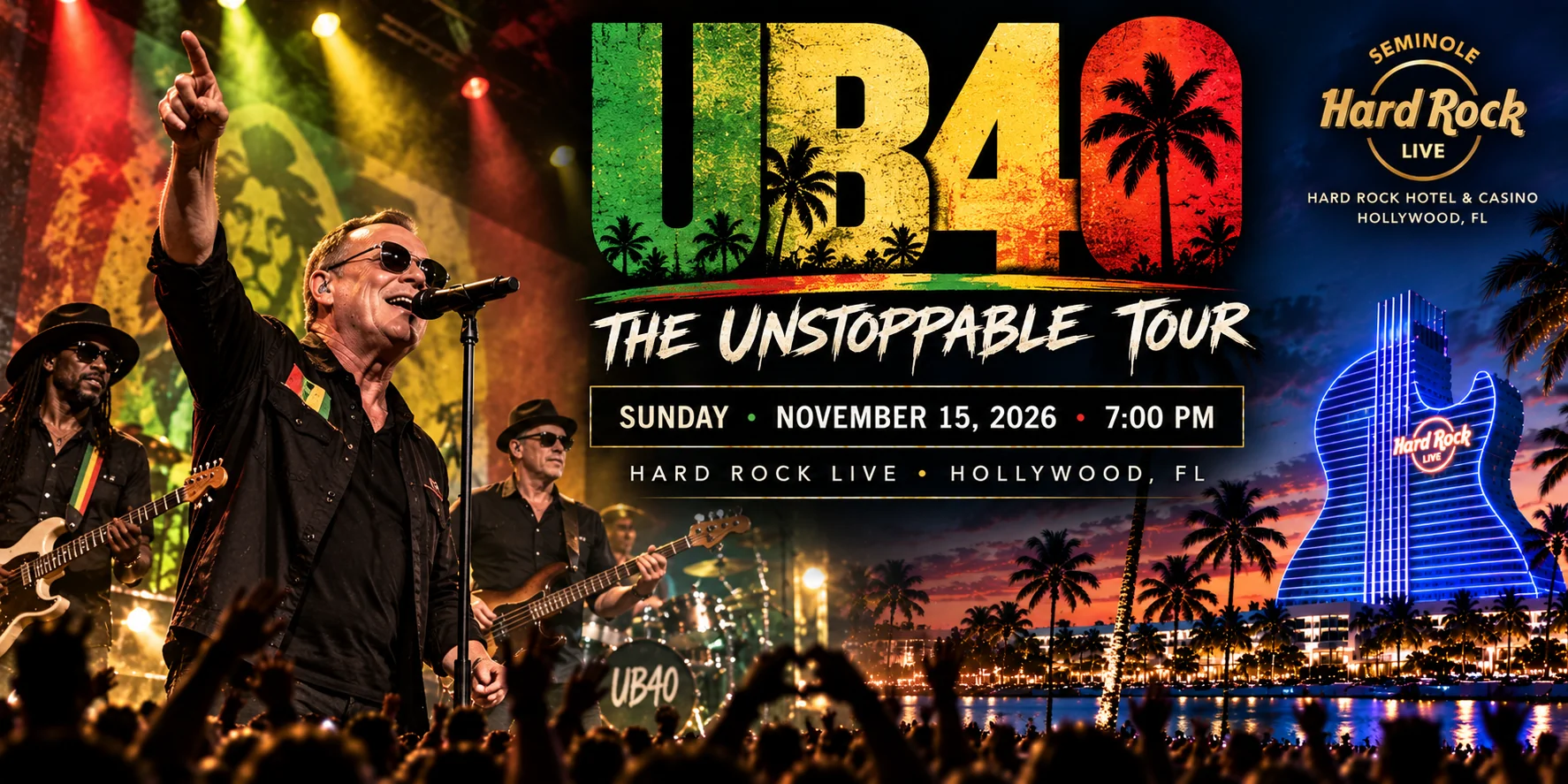 UB40 Miami 2026: The Unstoppable Tour at Hard Rock Live